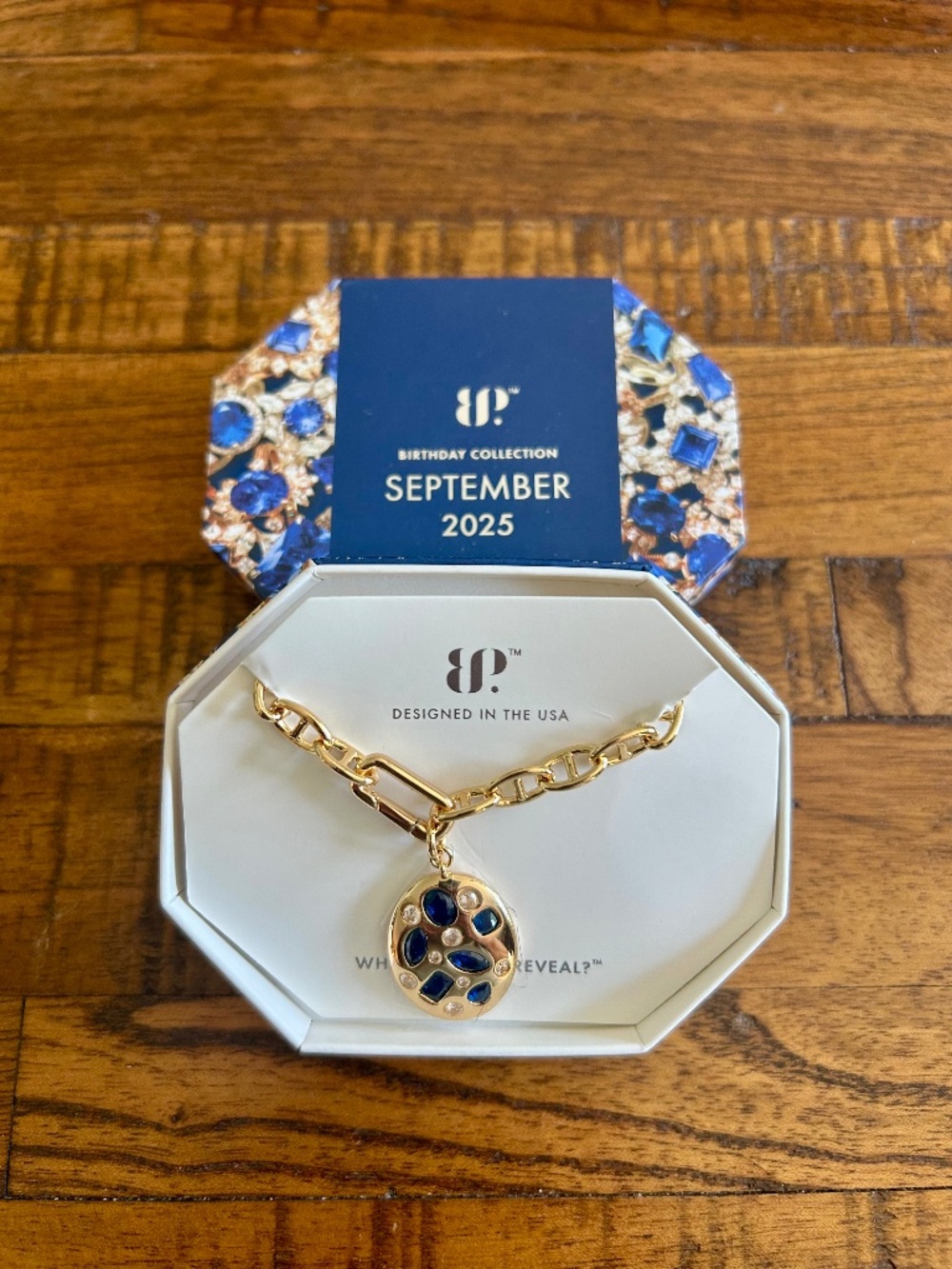 BP 2025 September Birthday Collection A Hidden Halo Gold/Sapphire Necklace
